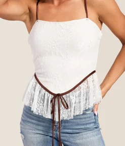 Willow & Root Floral Lace Tank Top White Hot