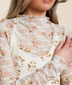 Willow & Root Floral Lace Top Cream Multi