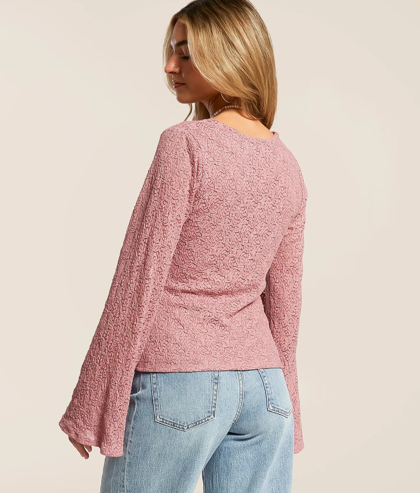 Willow & Root Floral Lace Top Blush New