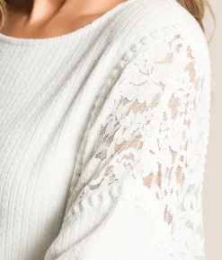Daytrip Floral Lace Top White Outlet