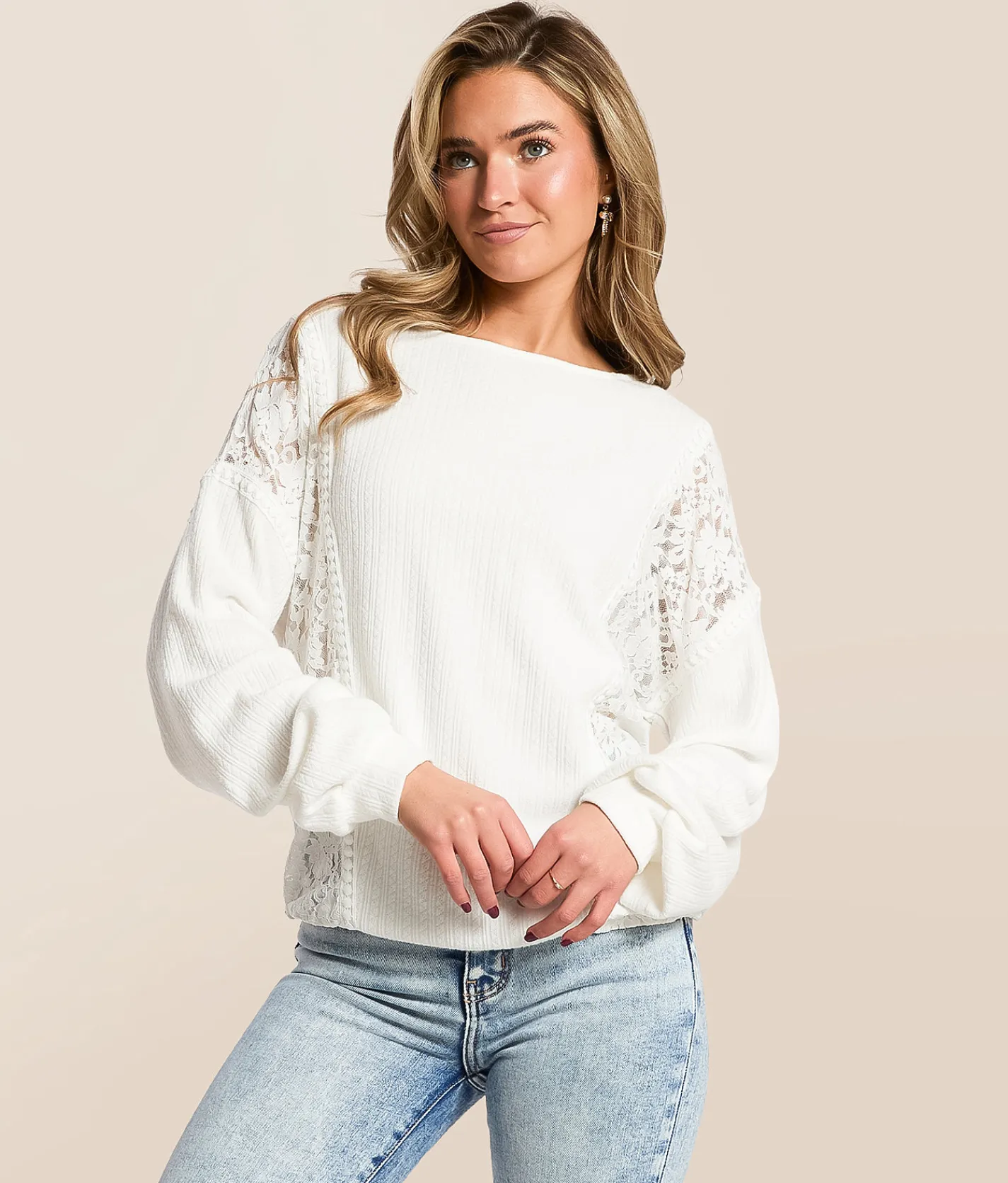 Daytrip Floral Lace Top White Outlet