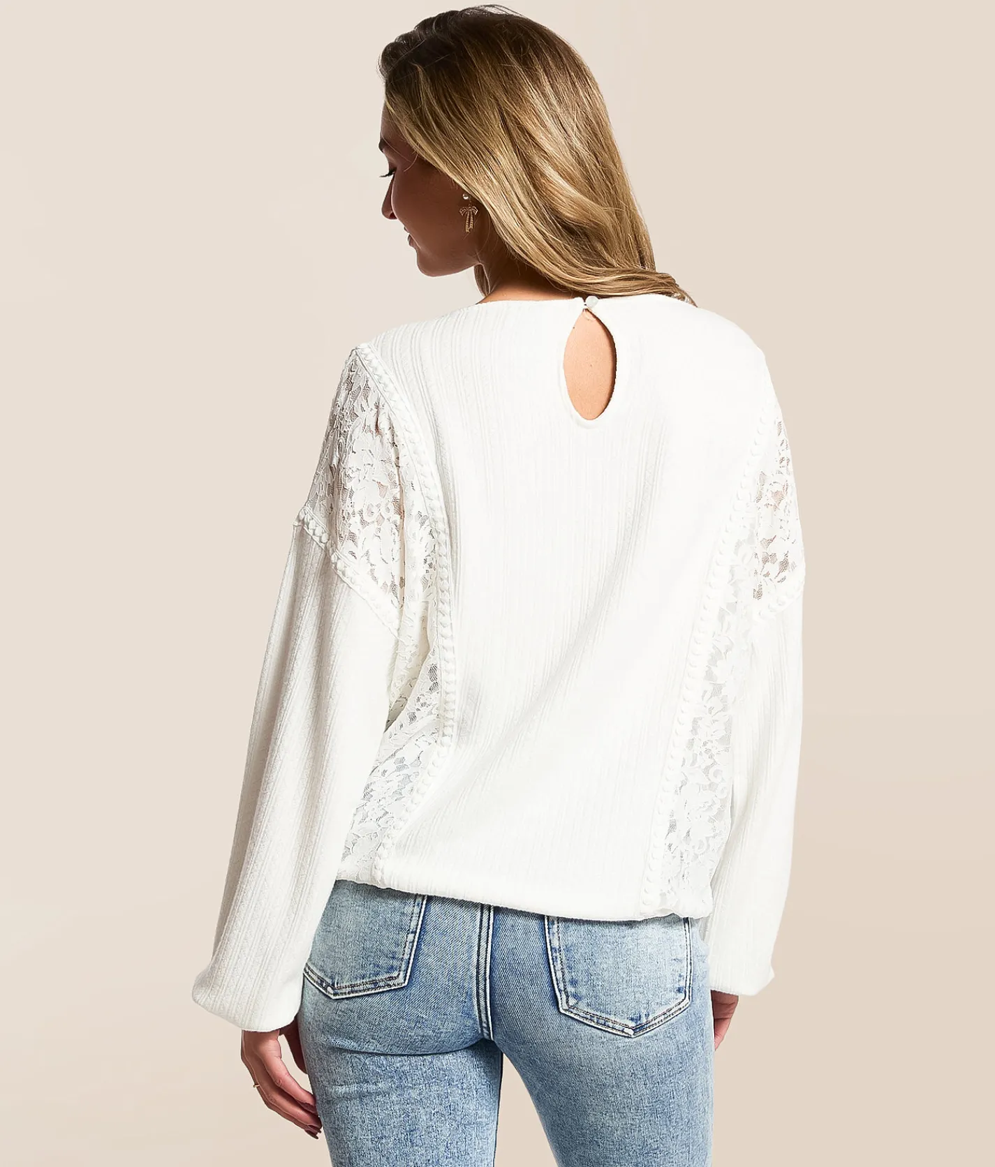 Daytrip Floral Lace Top White Outlet