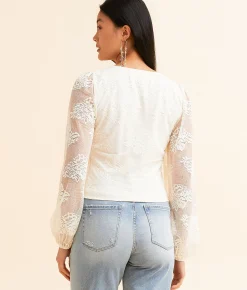 Willow & Root Floral Lace Top Cream Hot