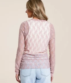Tops | Willow & Root Floral Lace Top Mauve