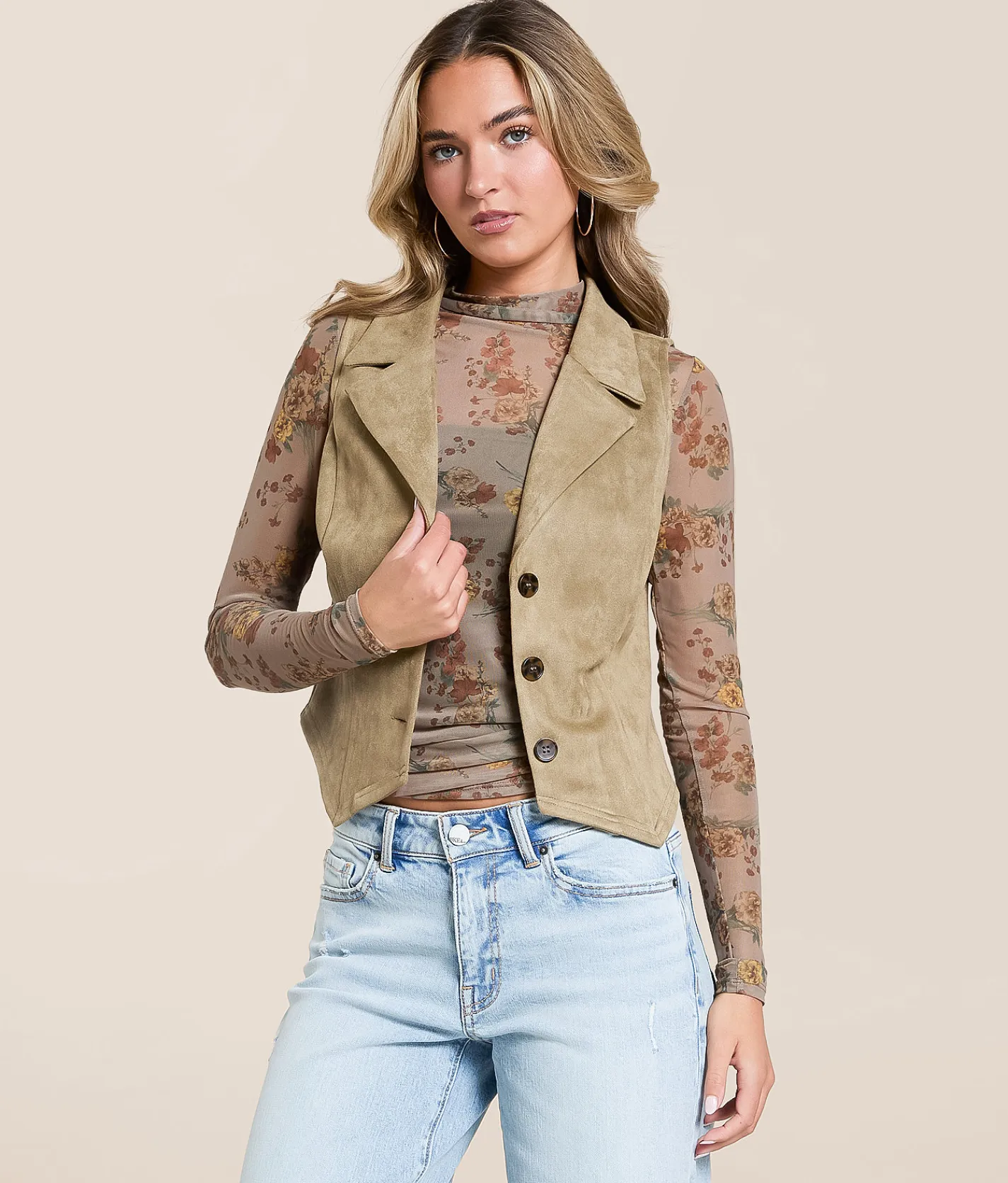 Willow & Root Floral Mesh Top Multi Online