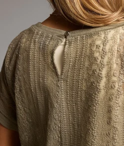 Tops | BKE Floral Mesh Top Vetiver