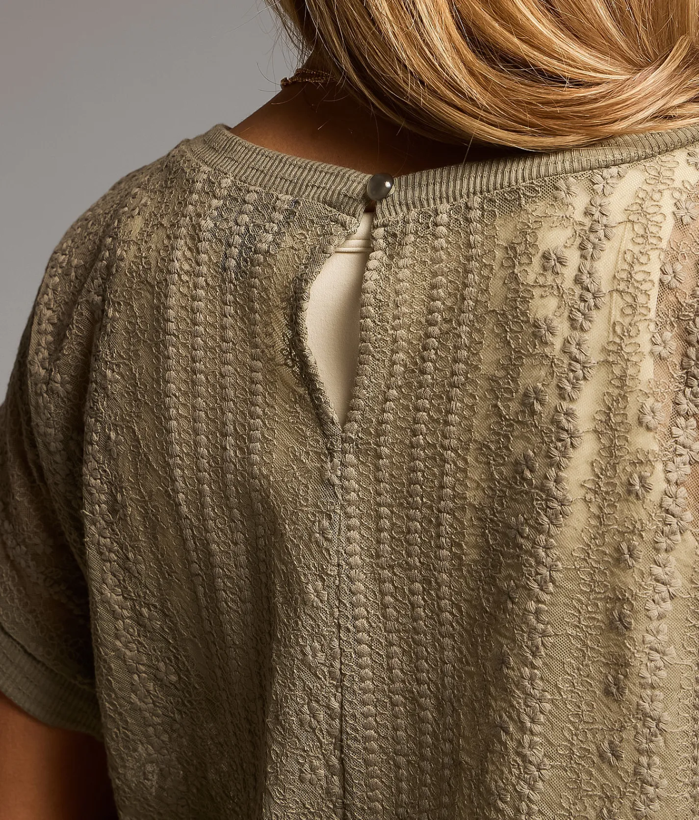 Tops | BKE Floral Mesh Top Vetiver