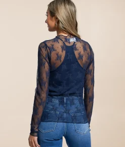 Tops | Willow & Root Floral Mesh Top White