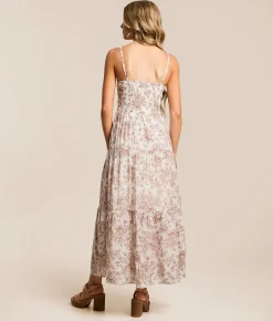 As U Wish Floral Midi Dress Mauve White Sale