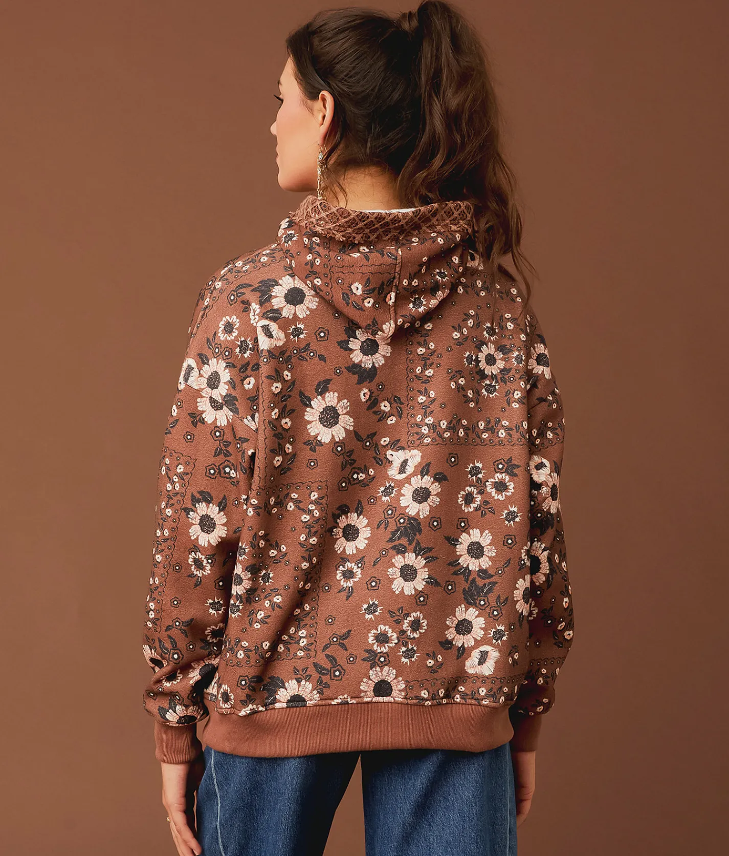 Tops | Gimmicks Floral Oversized Sweatshirt Brown Multi