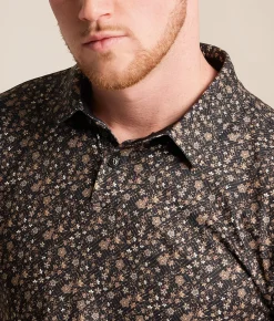 Tops | J.B. Holt Floral Performance Polo Black Brown