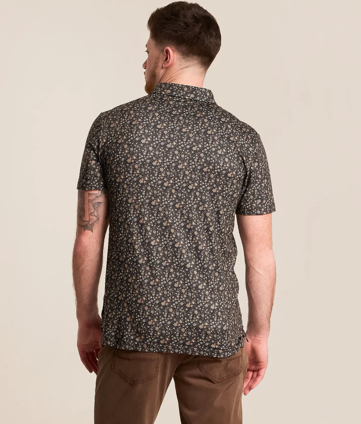 Tops | J.B. Holt Floral Performance Polo Black Brown