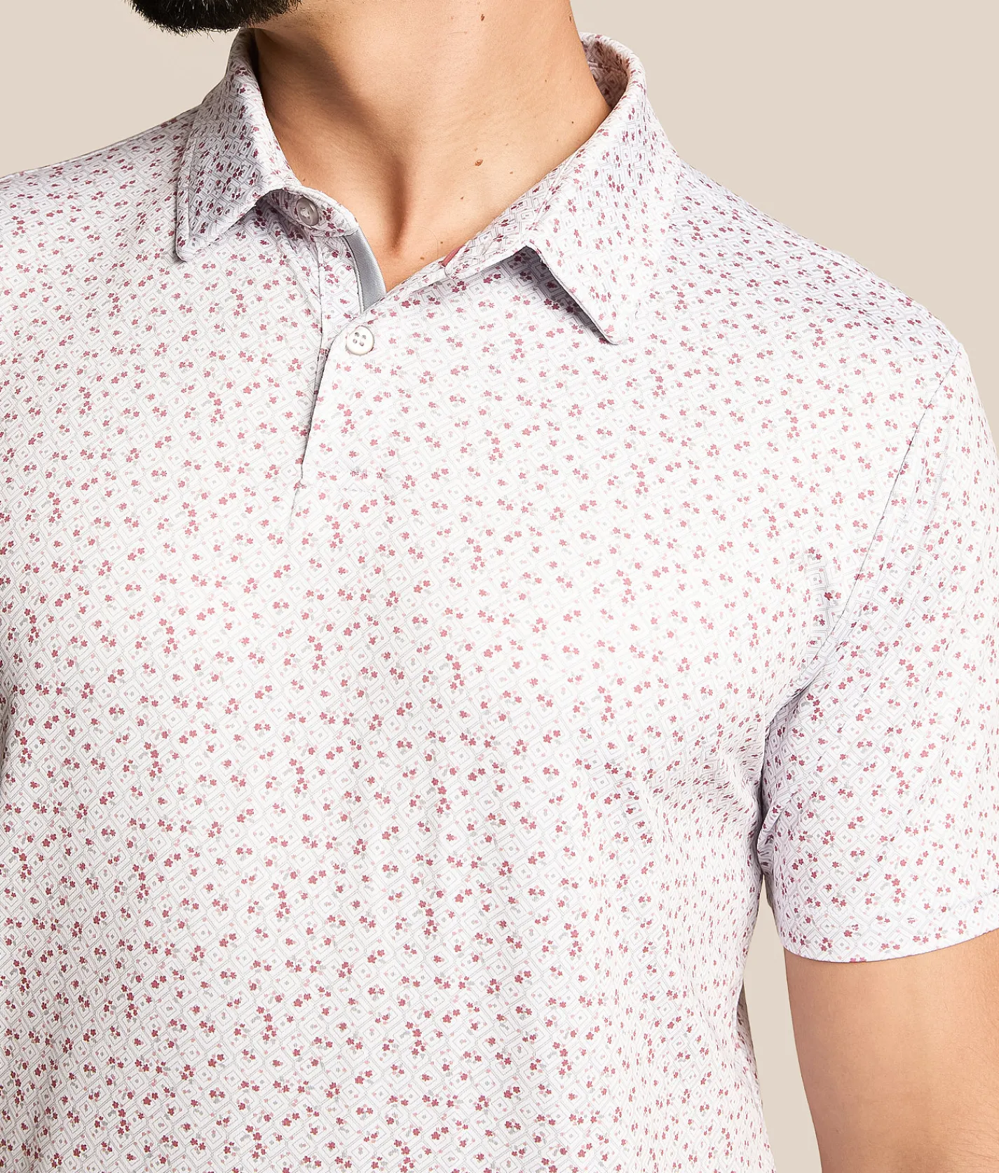 Tops | J.B. Holt Floral Performance Polo Mauve