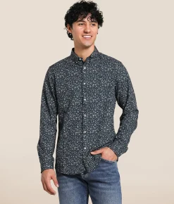 J.B. Holt Floral Ripstop Standard Stretch Shirt Black Teal Best