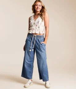 Willow & Root Floral Shirred Tank Top White Floral