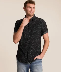 Tops | J.B. Holt Floral Standard Performance Stretch Shirt Black Grey