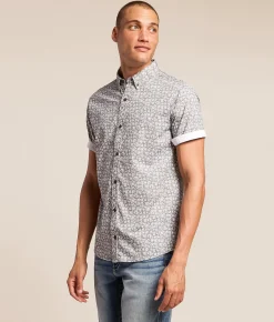J.B. Holt Floral Standard Performance Stretch Shirt Grey White Discount