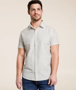 Tops | Departwest Floral Standard Shirt Cream Tan