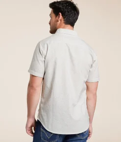Tops | Departwest Floral Standard Shirt Cream Tan