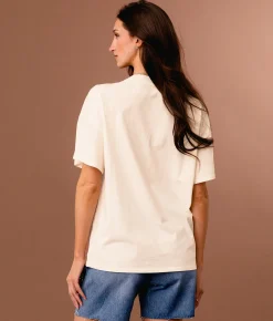 Sterling & Stitch Floral Steer Oversized T-Shirt Marshmallow Clearance
