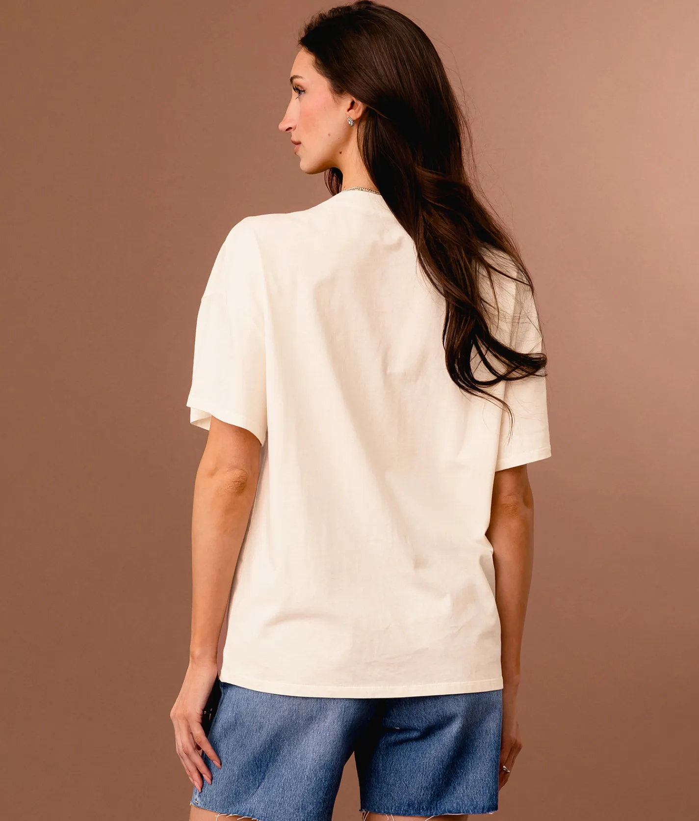 Sterling & Stitch Floral Steer Oversized T-Shirt Marshmallow Clearance