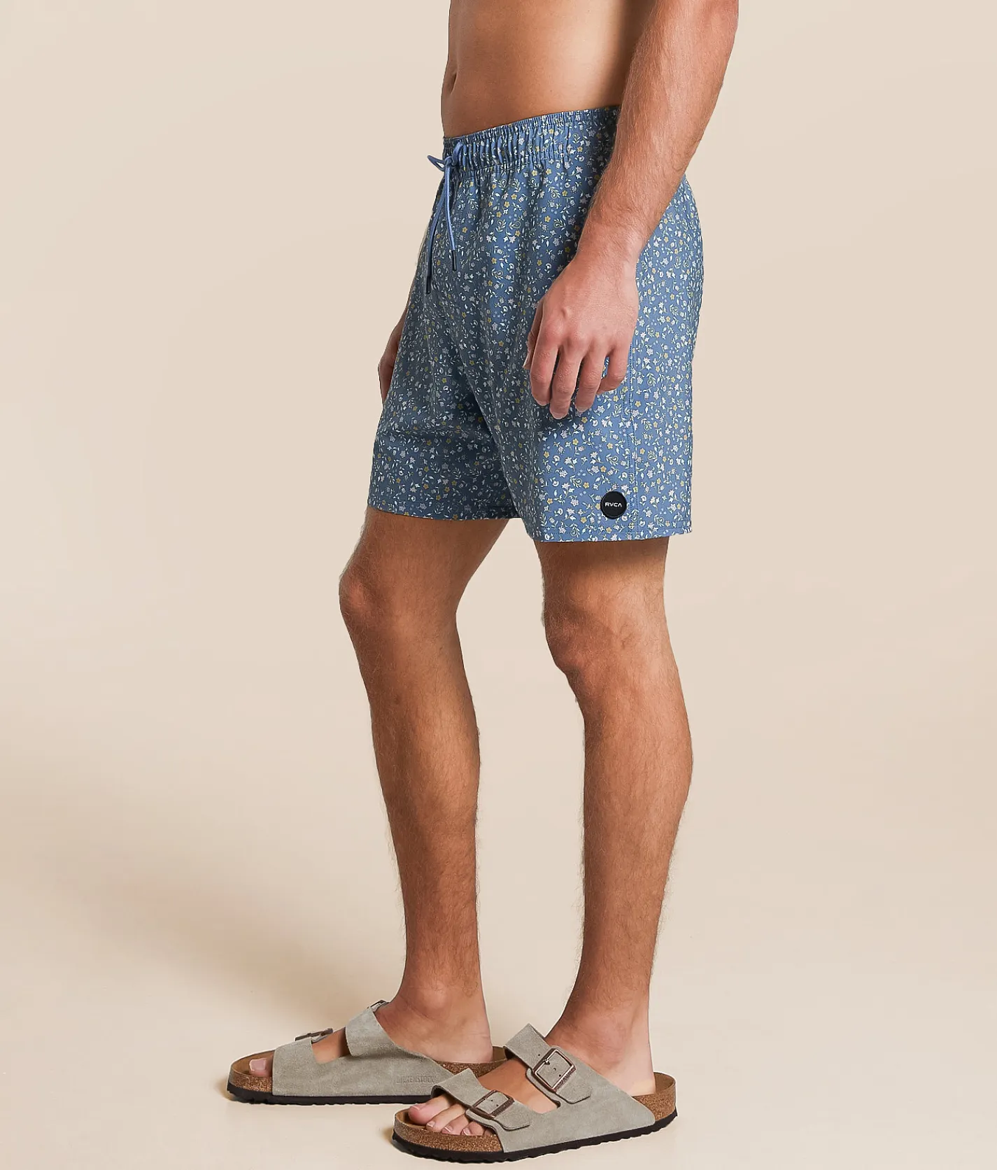 Bottoms|Swimwear | RVCA Floral Stretch Swim Trunks Vintage Navy