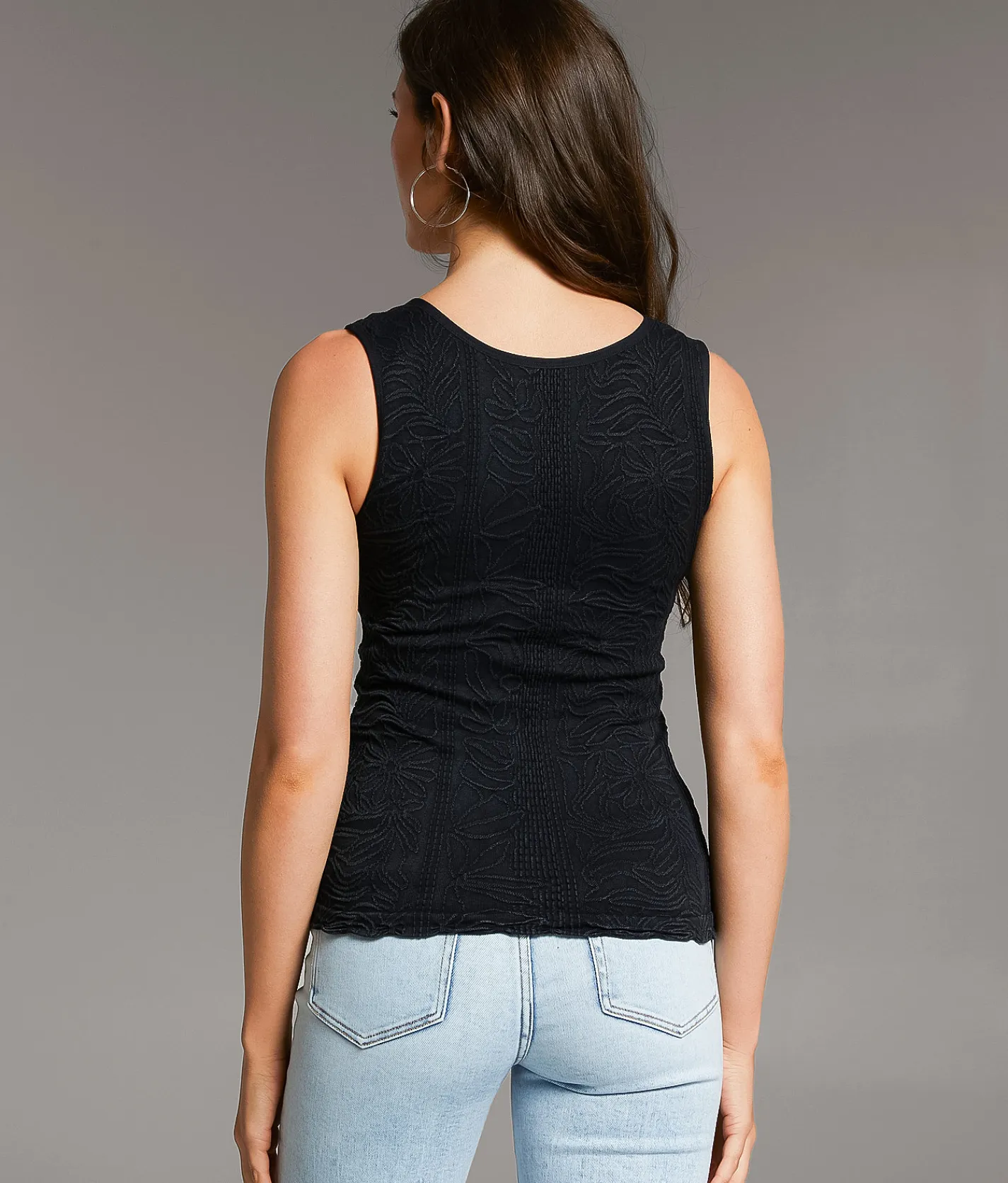 Tops | BKE core Floral Textured Tank Top Twilight Mauve
