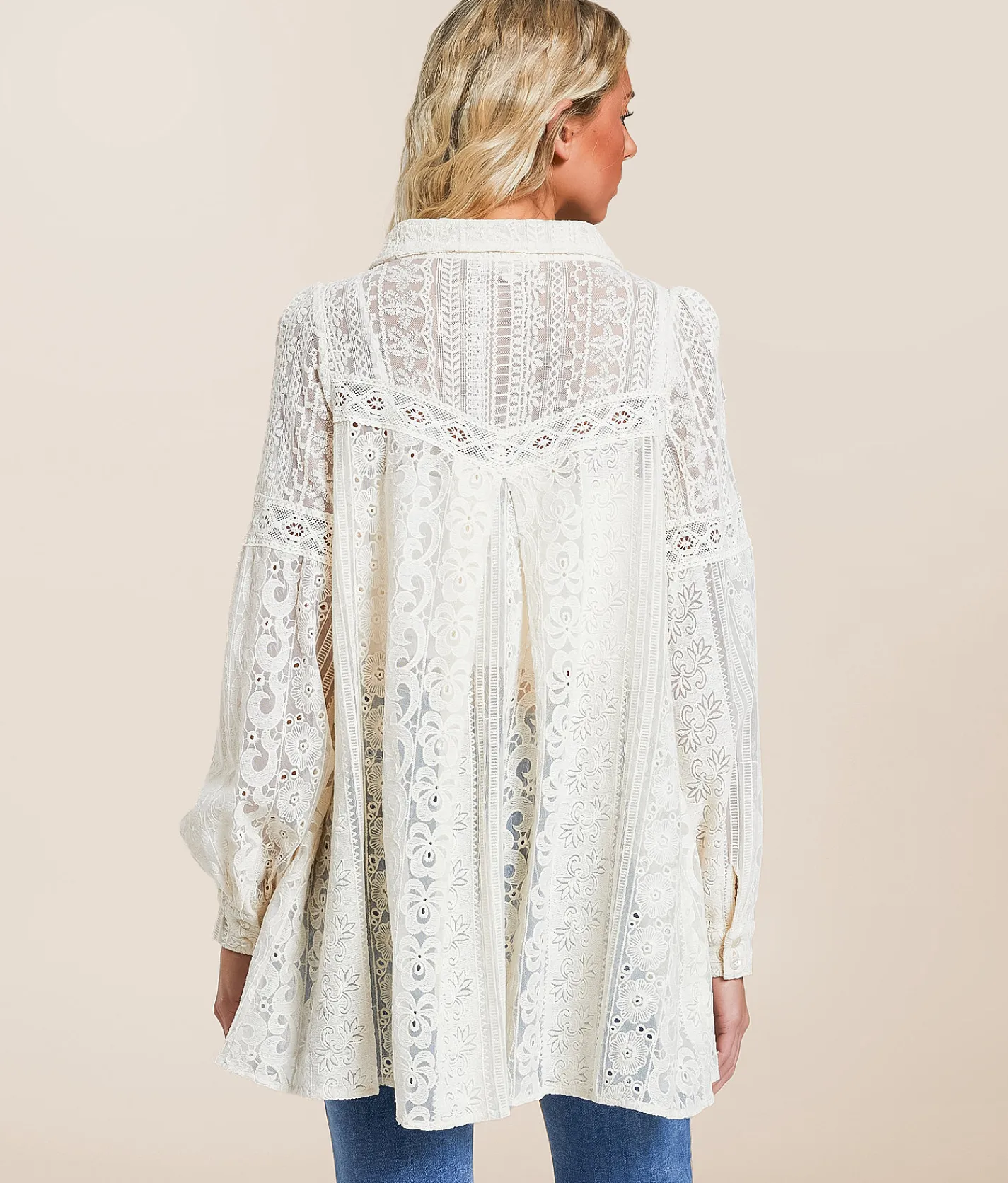 Oli & Hali Floral Tunic Blouse Natural Best