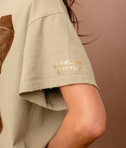 Tops | Sterling & Stitch Floral Western Boot Oversized T-Shirt Seagrass