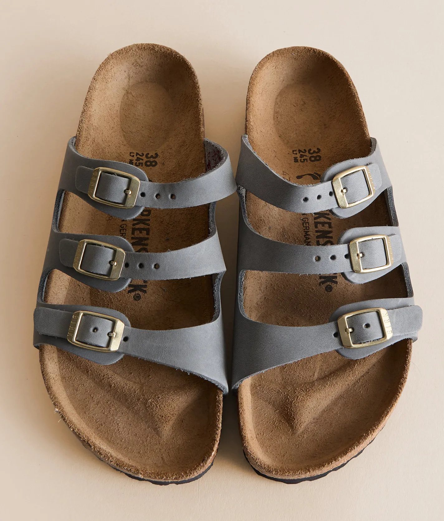 Birkenstock® Florida Oiled Leather Sandal Basalt Gray Online