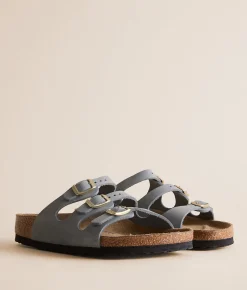 Birkenstock® Florida Oiled Leather Sandal Basalt Gray Online