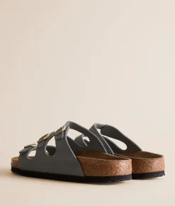 Birkenstock® Florida Oiled Leather Sandal Basalt Gray Online