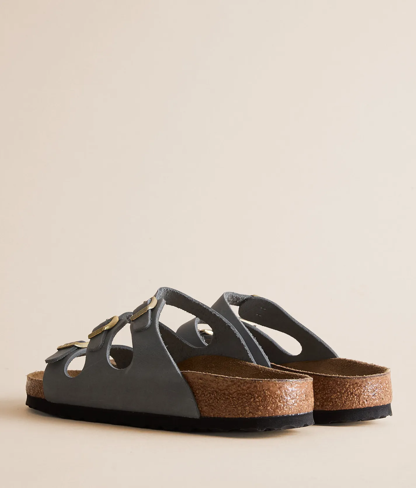 Birkenstock® Florida Oiled Leather Sandal Basalt Gray Online