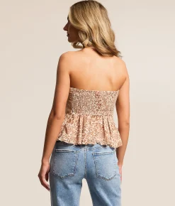 Tops | Willow & Root Flowy Lace Tube Top Brown