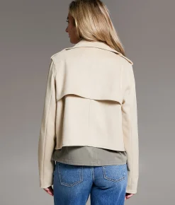 Tops|Coats & Jackets | BKE Flyaway Faux Suede Jacket Ivory
