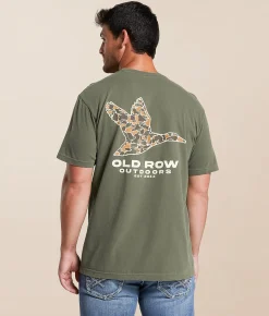 Tops|Graphic T-Shirts | Old Row Flying Duck T-Shirt Moss