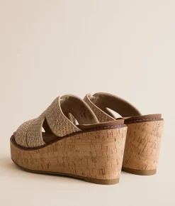 Shoes | Pierre Dumas Flynn Raffia Wedge Sandal Natural