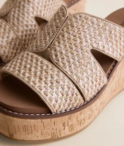 Shoes | Pierre Dumas Flynn Raffia Wedge Sandal Natural