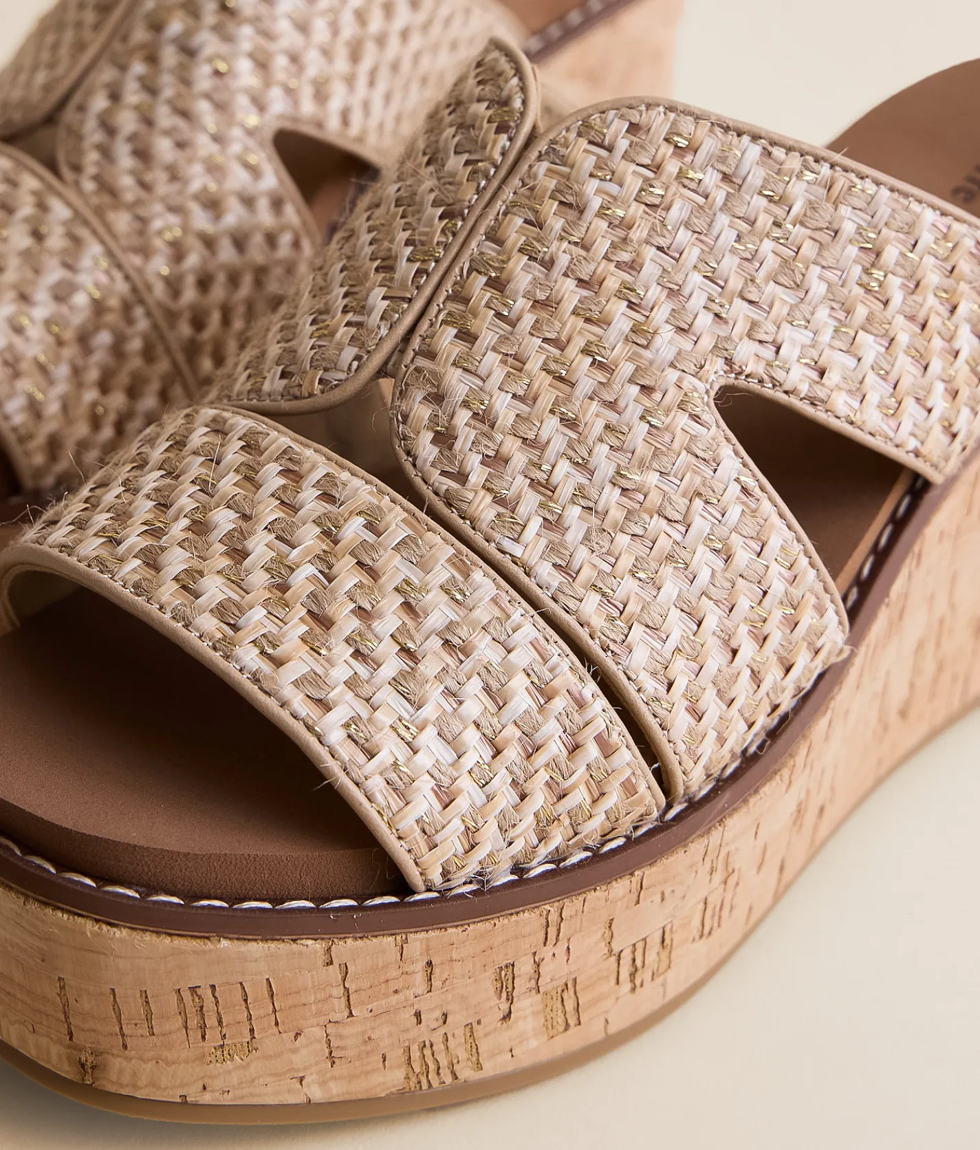 Shoes | Pierre Dumas Flynn Raffia Wedge Sandal Natural