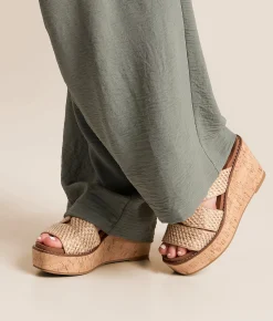 Shoes | Pierre Dumas Flynn Raffia Wedge Sandal Natural
