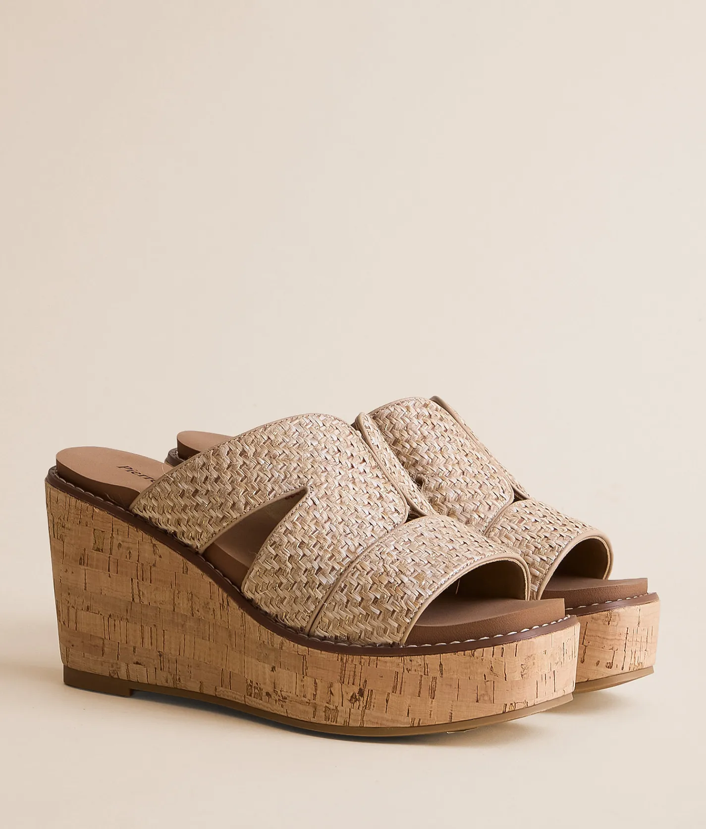 Shoes | Pierre Dumas Flynn Raffia Wedge Sandal Natural