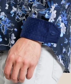 Tops | Eight X Foiled Floral Shirt Navy