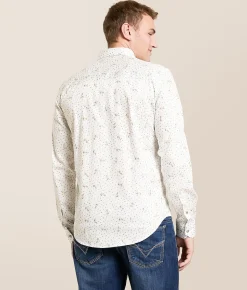 Tops | Eight X Foiled Print Shirt White Navy