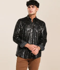 Eight X Foiled Shirt Black Clearance