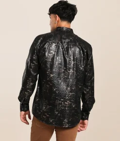 Eight X Foiled Shirt Black Clearance