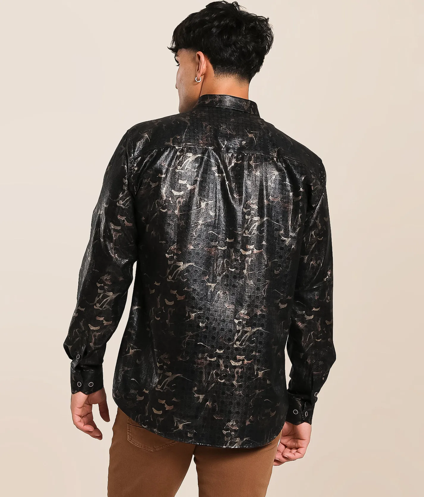 Eight X Foiled Shirt Black Clearance