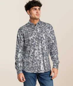 Tops | Eight X Foiled Shirt Silver