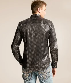 Eight X Foiled Stretch Shirt Black New