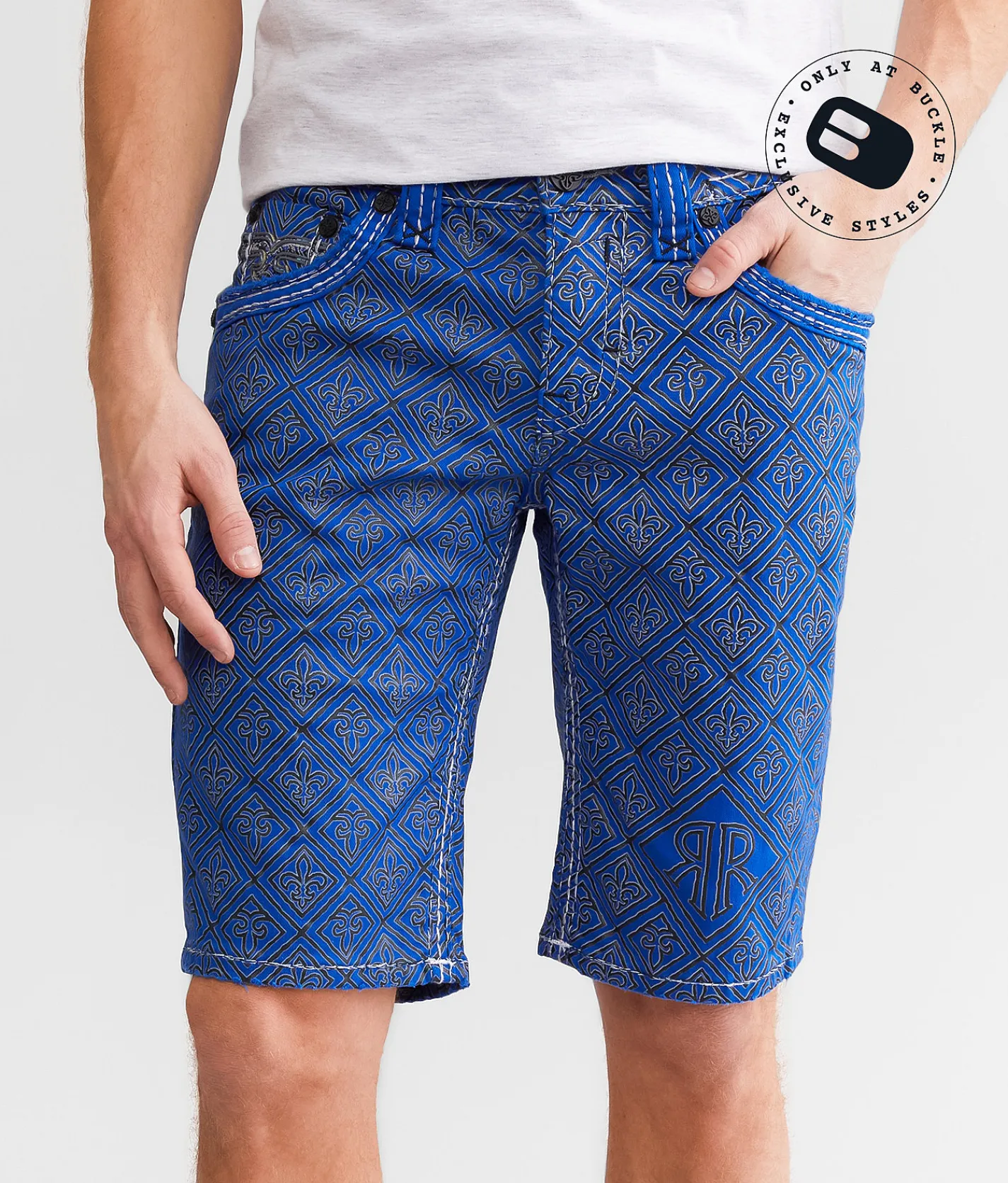 Bottoms|Shorts | Rock Revival Foliage 12" Stretch Short Foliage H209