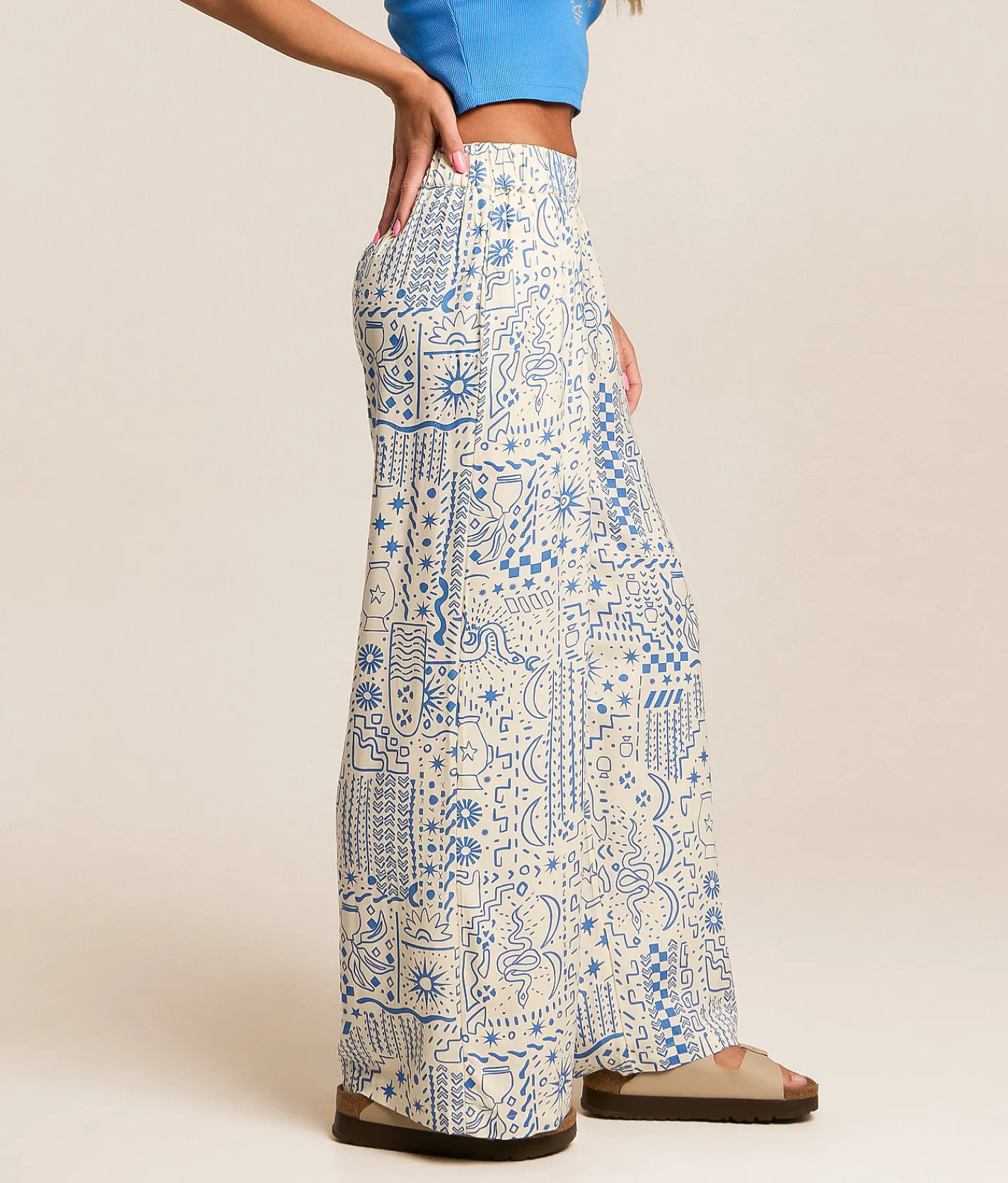 Bottoms | Billabong Follow Me Wide Leg Pant White Cap